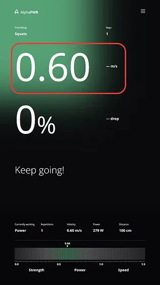 Squat - workout screen